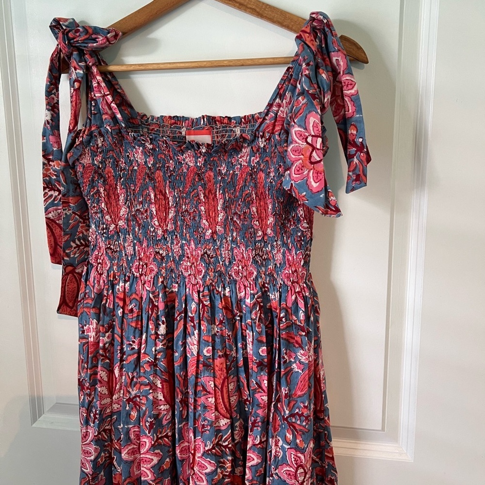 Mare Sea Maxi Smocked Floral Tie‎ Dress